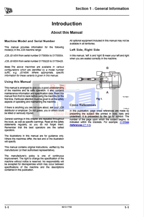 JCB JS Auto Range - Wheeled Excavators Service Repair Manual - Image 7