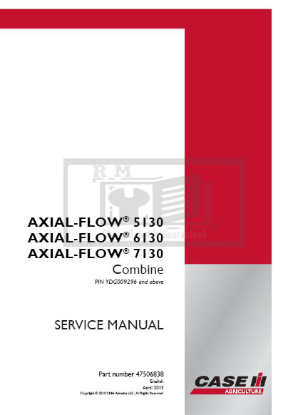 Case Axial-Flow 5130, Axial-Flow 6130, Axial-Flow 7130 Combine Service Repair Manual - Image 2