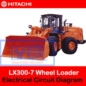 Hitachi LX300-7 Wheel Loader electrical circuit diagram, featuring detailed connections and component specifications