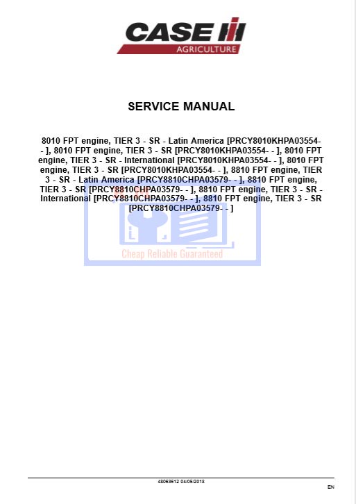 Case IH A8010, Case IH A8810 Sugar Cane Harvester Service Repair Manual - Image 3