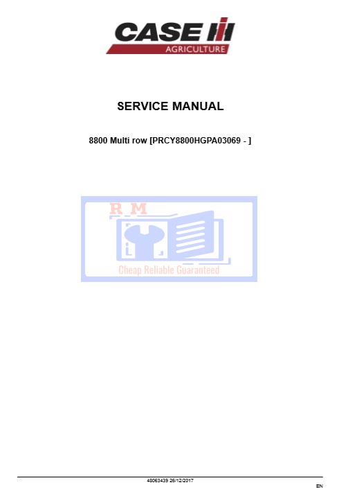 Case IH a8800mr Sugar Cane Harvester Service Manual - Image 3