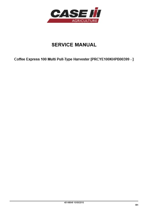 Case IH Tractor Coffee Express 100 Service Repair Manual - Image 3