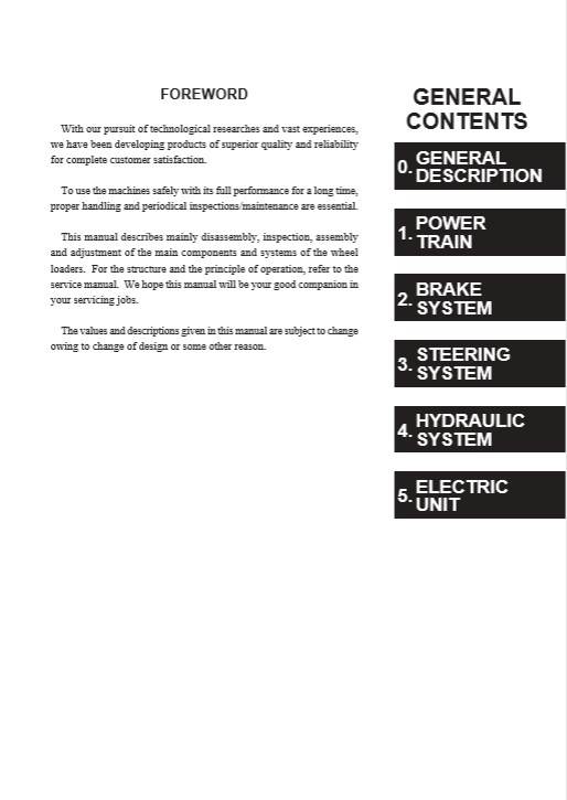 Hitachi LX300-7, Hitachi LX450-7 Wheel Loaders Workshop Manual - Image 3