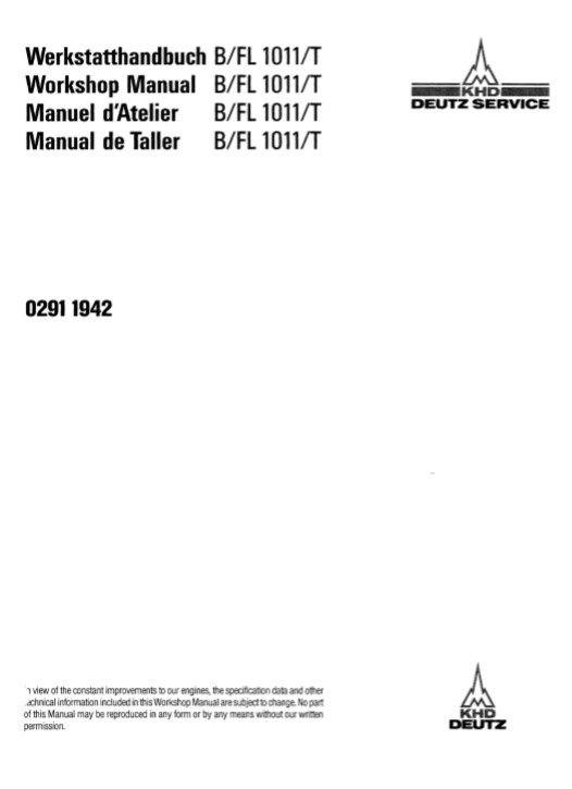 Deutz 1011t Engine Service Workshop Manual - Image 3
