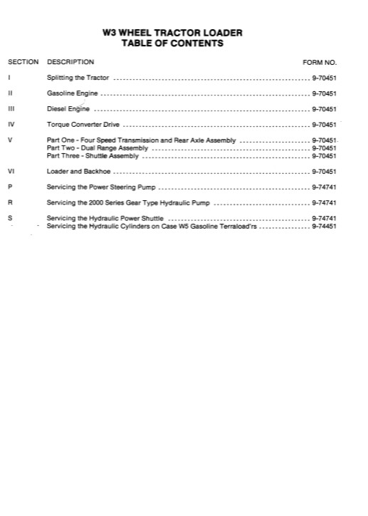 Case W3 Wheel Tractor Service Repair Manual - Image 3