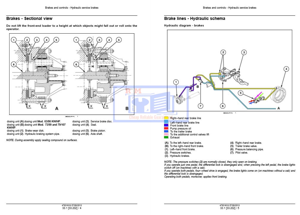 Case 85C, Case 95C, Case 105C Tractors Service Repair Manual - Image 5