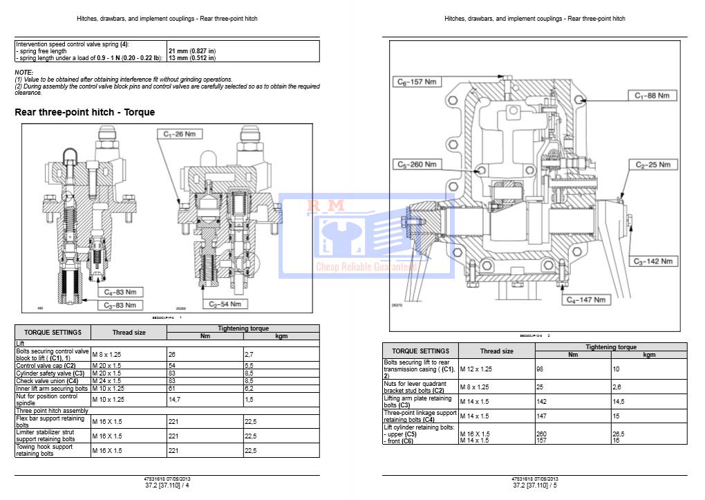 Case 85C, Case 95C, Case 105C Tractors Service Repair Manual - Image 6