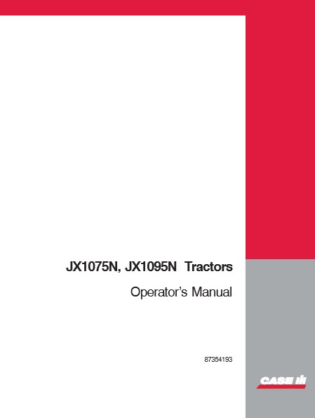 Case JX1075N, Case JX1095N Tractor Operator's Manual - Image 2