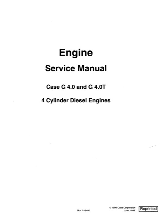 Case G4.0 Engine and Case G4.0T Engine 4 Cylinder Engines Service Repair Manual - Image 2