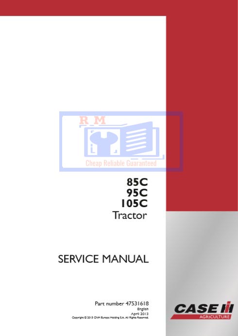 Case 85C, Case 95C, Case 105C Tractors Service Repair Manual - Image 2