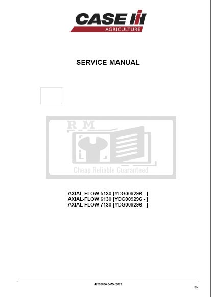 Case Axial-Flow 5130, Axial-Flow 6130, Axial-Flow 7130 Combine Service Repair Manual - Image 3