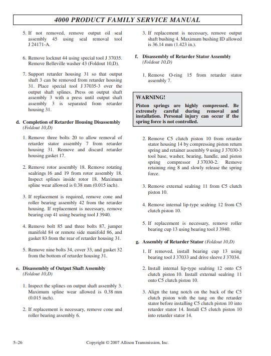 Allison Transmission 4000 Series Service Repair Manual - Image 5