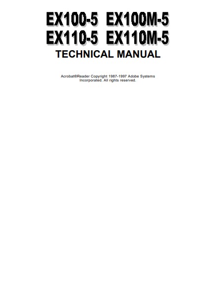 Hitachi EX100-5, Hitachi EX1110-5, Hitachi EX100M-5, Hitachi EX110M-5 Technical Manuals - Image 2