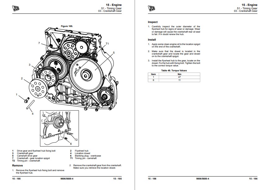 JCB T2, JCB T3 Elec Engine 6 Cyl Service Repair Manual - Image 2
