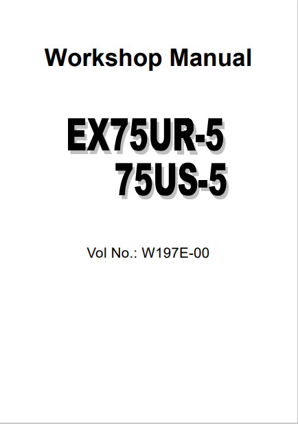 Hitachi EX75UR-5, Hitachi EX75US-5 Workshop Manual - Image 2