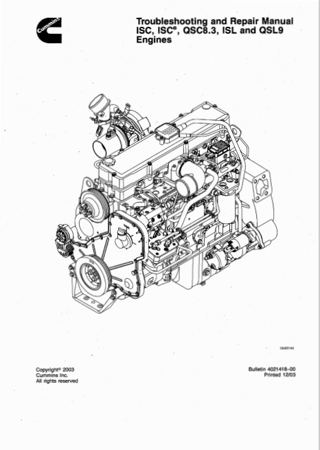 Cummins ISC, QSC, ISL, QSL Engines Troubleshooting & Repair Manual - Image 2