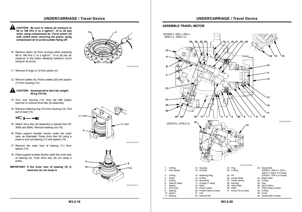 Hitachi EX200-5, EX200LC-5, EX220-5, EX220LC-5, EX230LC-5, EX270-5, EX270LC-5 Workshop Manual - Image 5