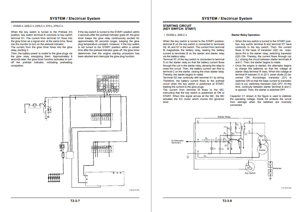 Hitachi EX200-5, EX200LC-5, EX220-5, EX220LC-5, EX230LC-5, EX270-5, EX270LC-5 Technical Manuals - Image 5