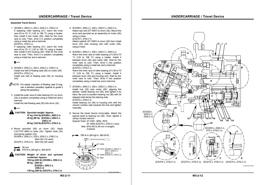 Hitachi EX200-5, EX200LC-5, EX220-5, EX220LC-5, EX230LC-5, EX270-5, EX270LC-5 Full Set of Manuals - Image 6