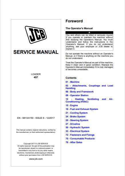 JCB 65R-1 Excavator Service Repair Manual - Image 7