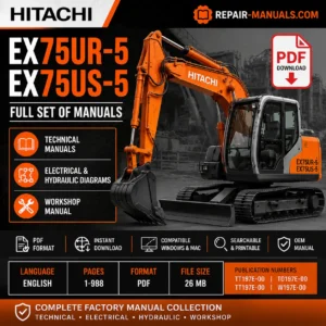 Hitachi EX75UR-5 EX75US-5 Full Set of Manuals PDF Download Technical Workshop Manual
