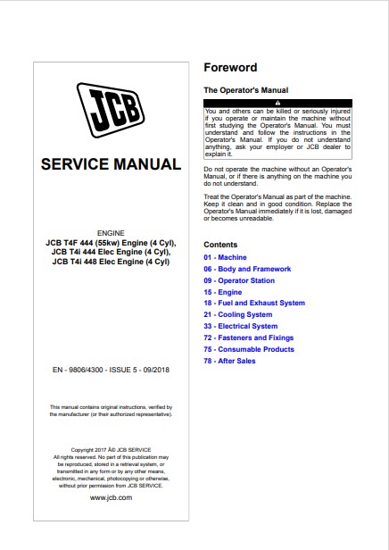 JCB T4F 444, JCB T4i 444, JCB T4i 448 Engines Service Repair Manual - Image 2
