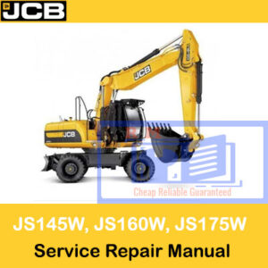 Comprehensive service manual for JCB JS145W, JS160W, and JS175W excavators, covering repair and maintenance guidelines