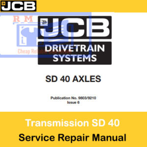 JCB SD40 Drivetrain Axles Service Repair Manual with images and instructions for servicing drivetrain components