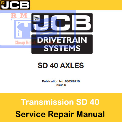 JCB SD40 Drivetrain Axles Service Repair Manual with images and instructions for servicing drivetrain components