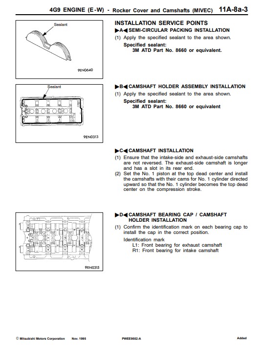 Mitsubishi 4G9 Series Engine Service Manual - Image 4