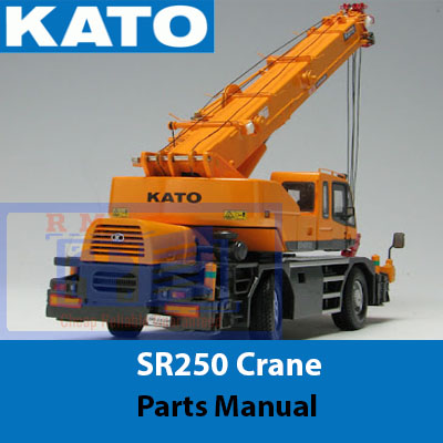 KATO SR-250sp Crane Parts Manual, displaying an image of crane components with labels and technical details