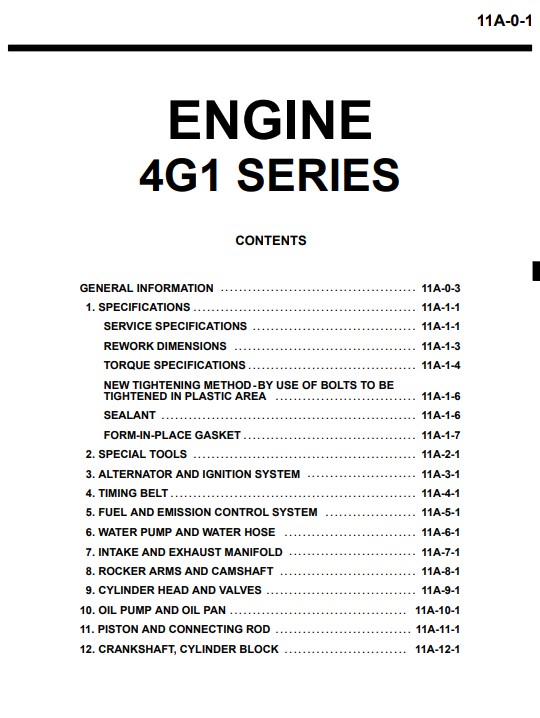 Mitsubishi 4G1 Series Engine Workshop Manual - Image 2