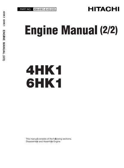 Isuzu 4HK1, Isuzu 6HK1 Engines Manual Related With Hitachi Product - Image 2