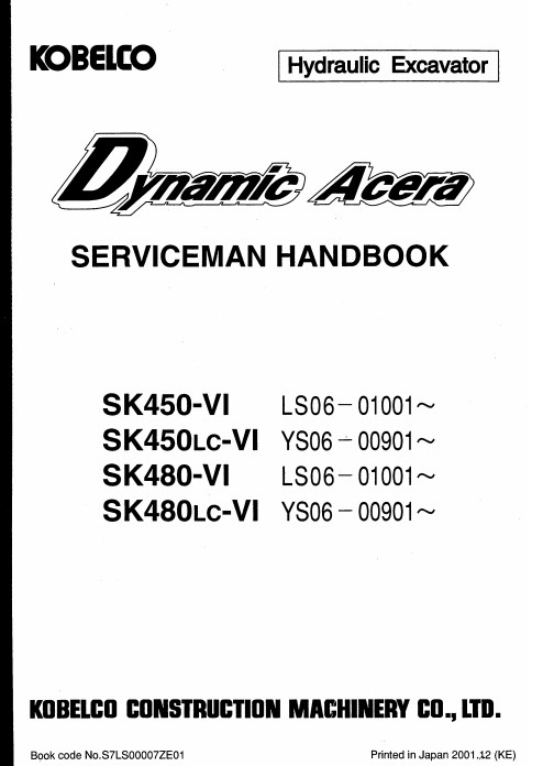 Kobelco Dynamic Acera SK450-VI Service Handbook - Image 2