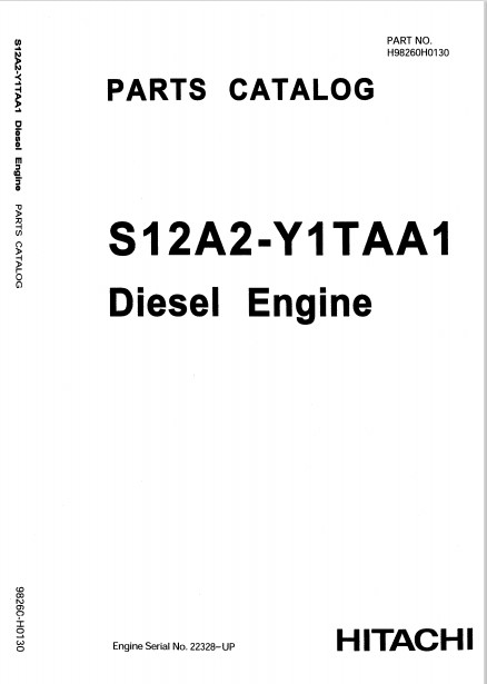 Mitsubishi S12A2-Y1TAA1 Engine Parts Manual Related with Hitachi Product - Image 2