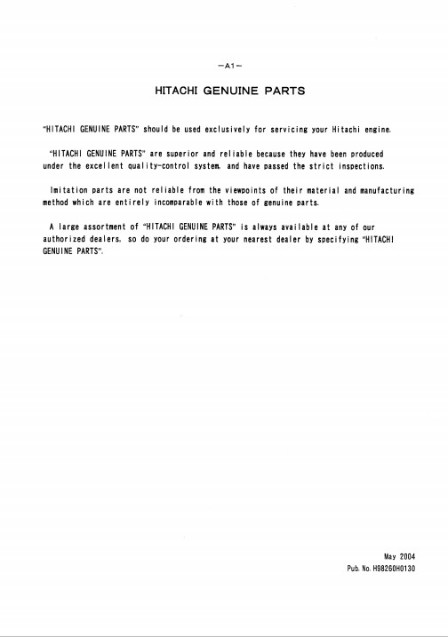 Mitsubishi S12A2-Y1TAA1 Engine Parts Manual Related with Hitachi Product - Image 3