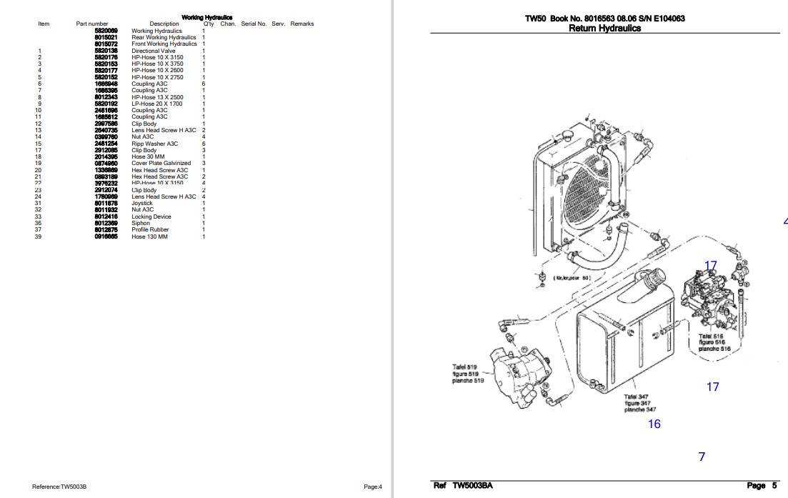 Takeuchi TW50 Wheel Loader Parts Manual - Image 4