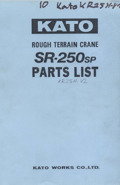 KATO SR-250sp Crane Parts Manual - Image 2