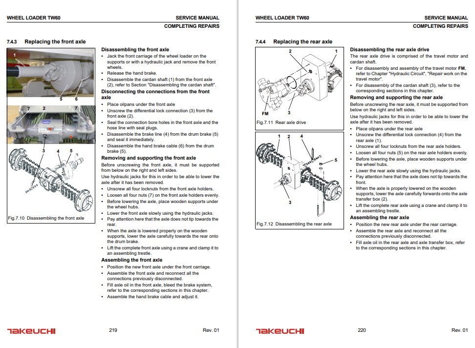 Takeuchi TW60 Wheel Loader Service Repair Manual - Image 7