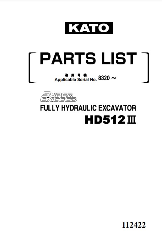 KATO HD512III Excavator Parts Manual - Image 2