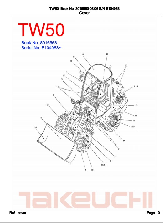 Takeuchi TW50 Wheel Loader Parts Manual - Image 2