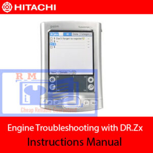 Hitachi engine troubleshooting guide featuring DR.Zx, showcasing diagnostic tools and techniques for effective repairs