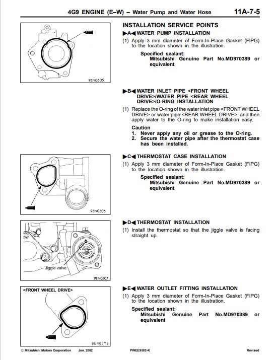 Mitsubishi 4G9 Series Engine Service Manual - Image 6