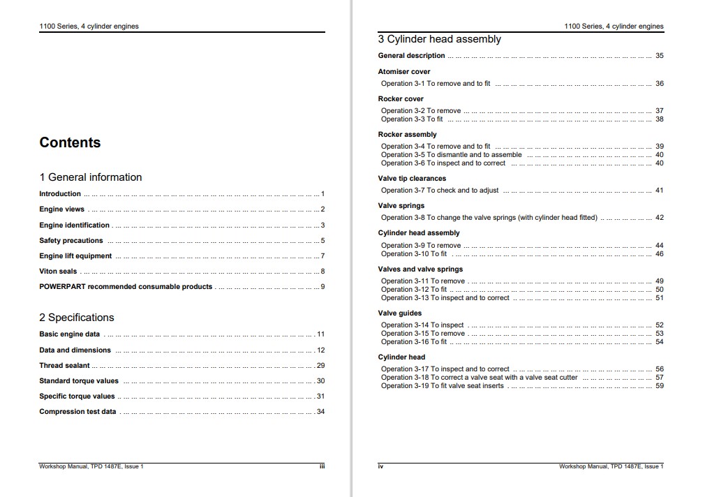 Perkins 1100 series workshop manual - Image 6