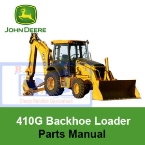 Parts manual for John Deere 410G Backhoe Loader, detailing components and assembly instructions