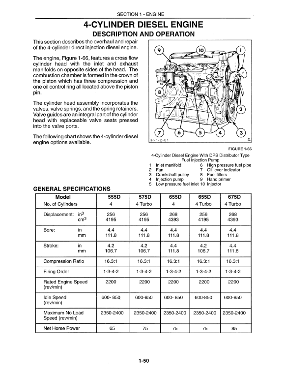 New Holland 455D, 555D, 575D, 655D, 675D Backhoe Loaders Engine Repair Manual - Image 4