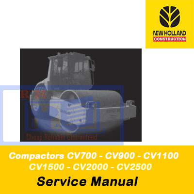 Service manual cover for New Holland CV700, CV900, CV1100, CV1500, CV2000, CV2500 Compactors