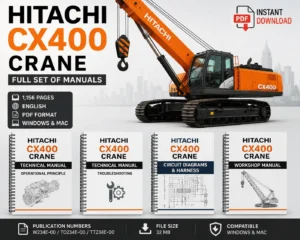 Comprehensive manuals for Hitachi Crane CX400, covering operation, maintenance, and safety procedures