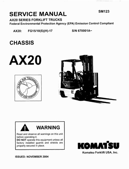 Komatsu AX20 Forklift Service Repair Manual - Image 2