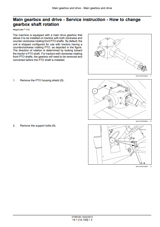 New Holland Megacutter 512, Megacutter 530 Tractor Mounted Disc Mower-Conditioner Service Manual - Image 5